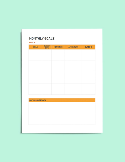 Goal Planner template