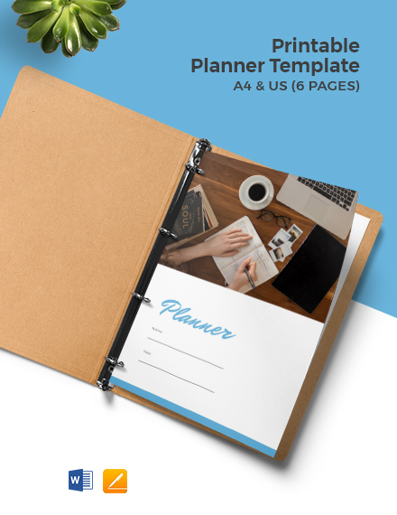 Printable Planner template