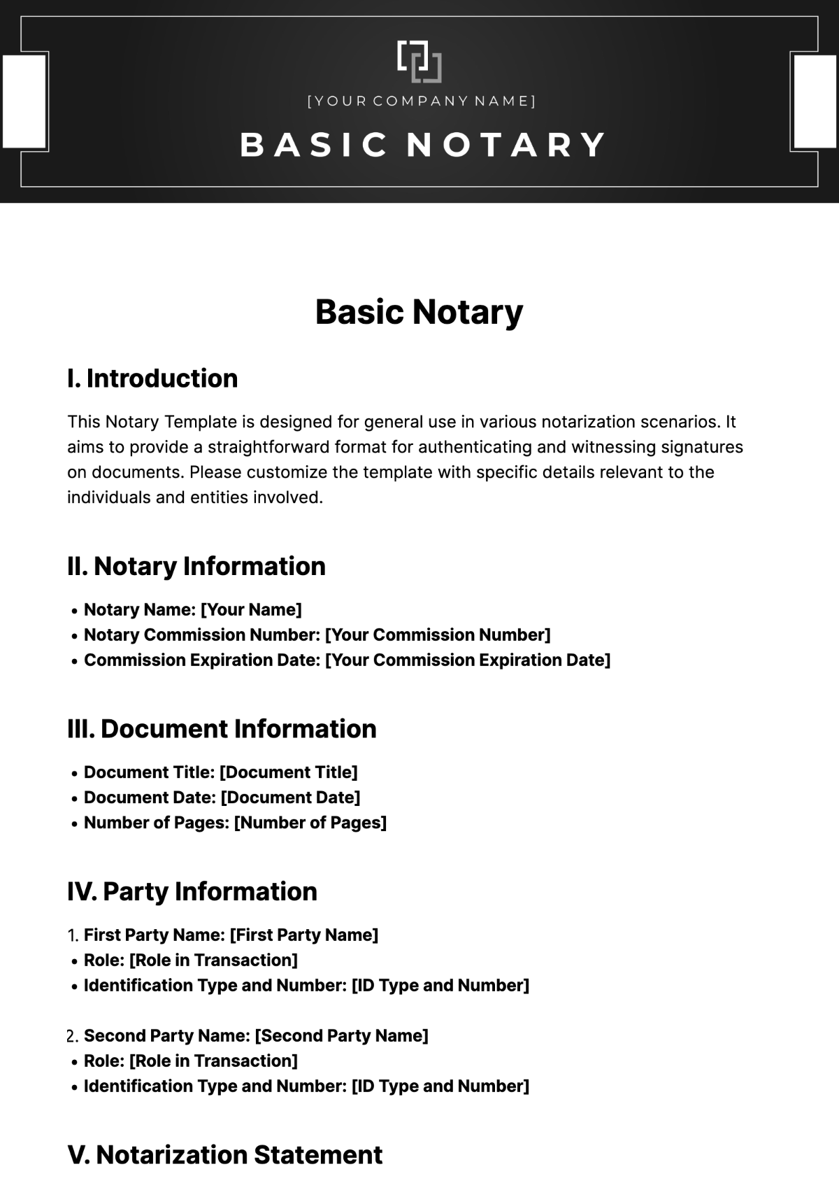Basic Notary Template
