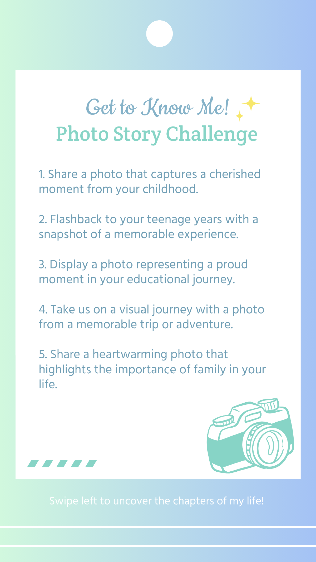 Get to Know Me Photo Story Challenge Post Template - Edit Online & Download