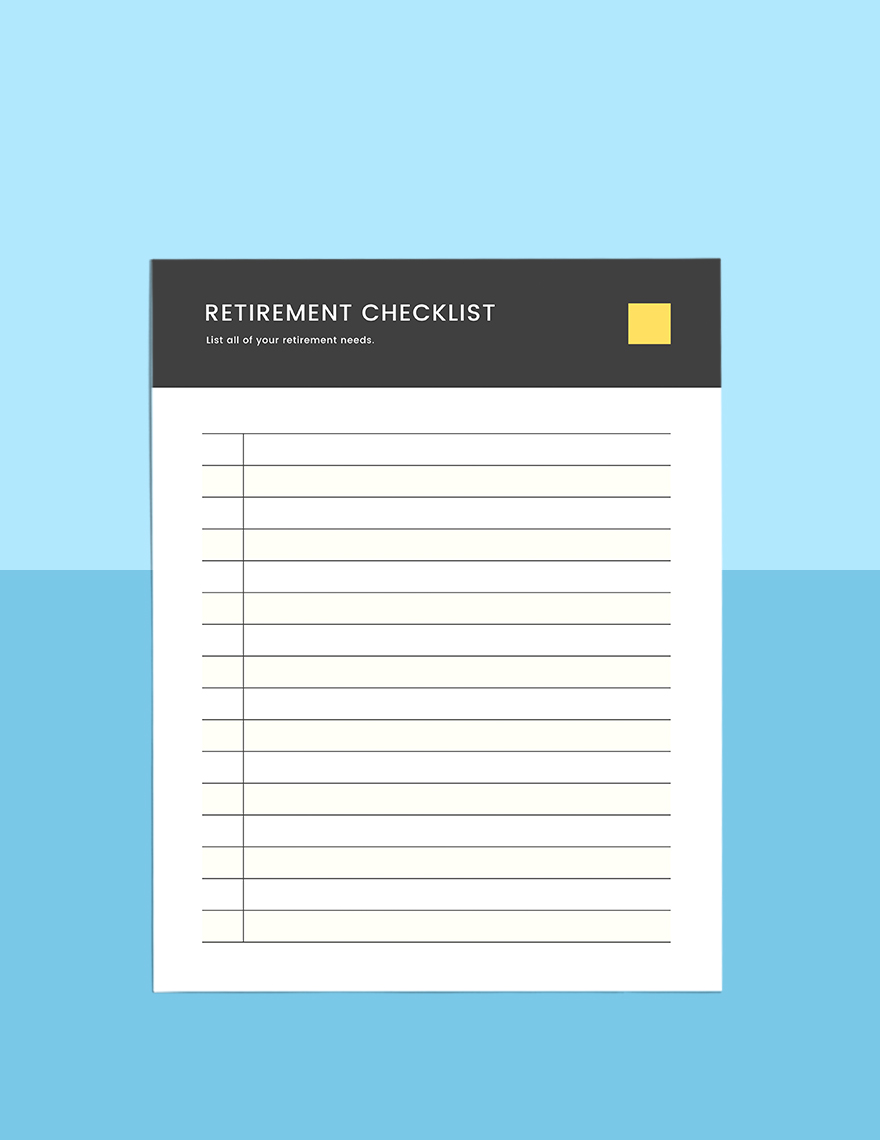 Retirement Financial Planner Format