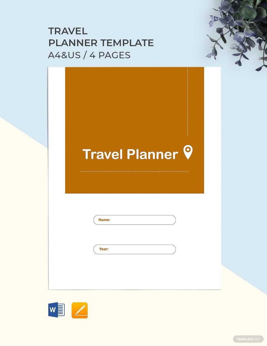 apple numbers travel planner template