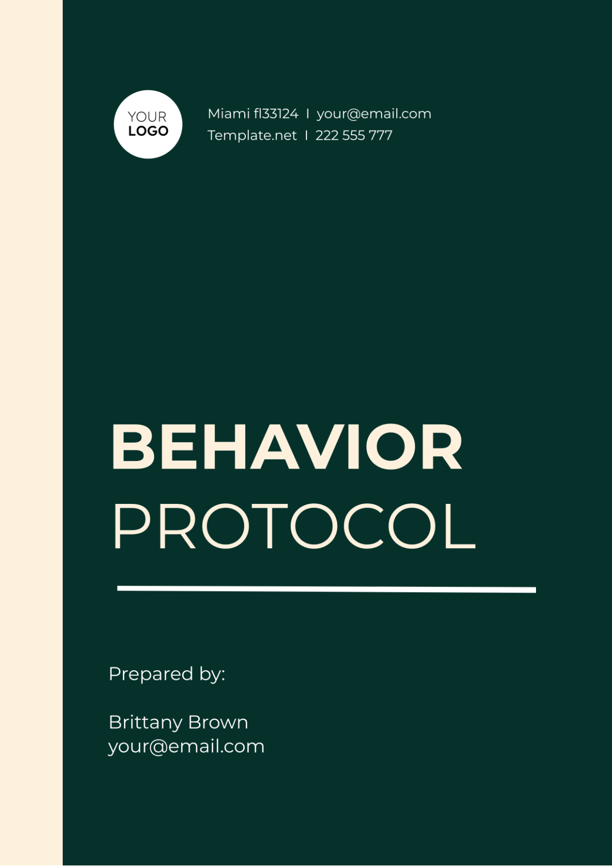 Behavior Protocol Template
