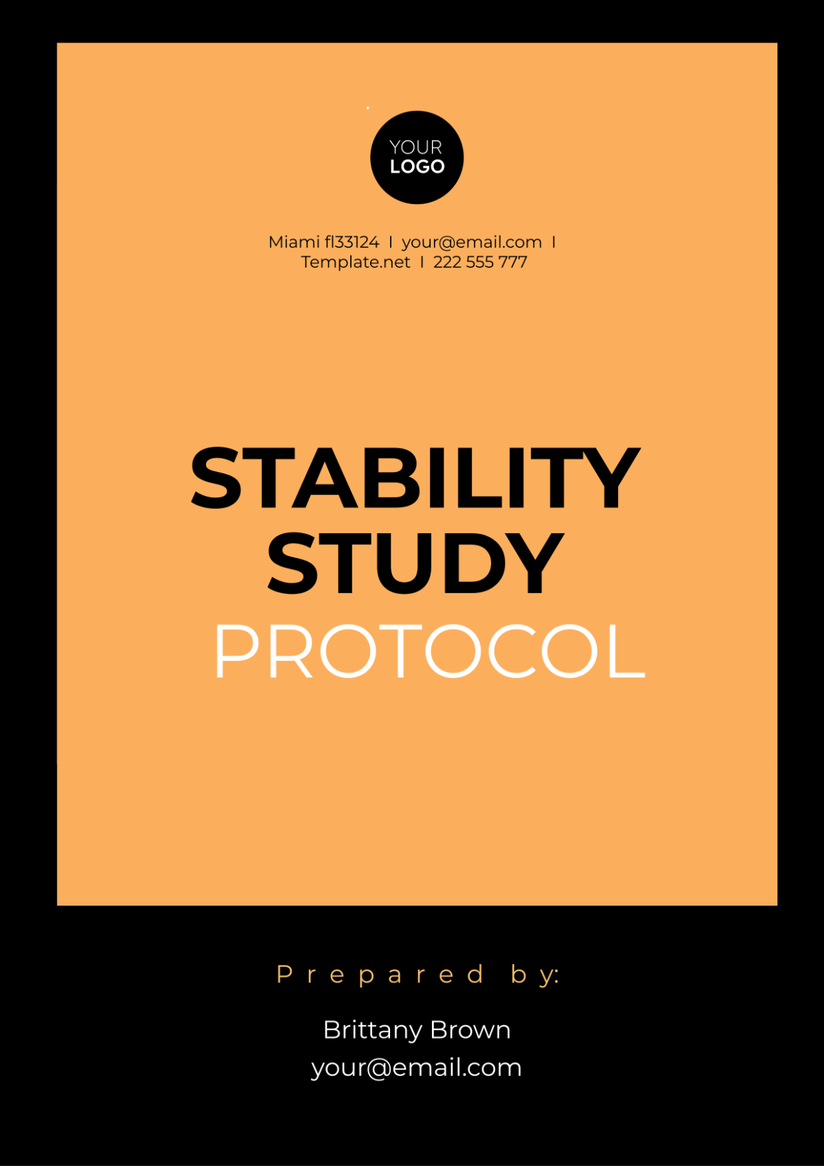 Stability Study Protocol Template