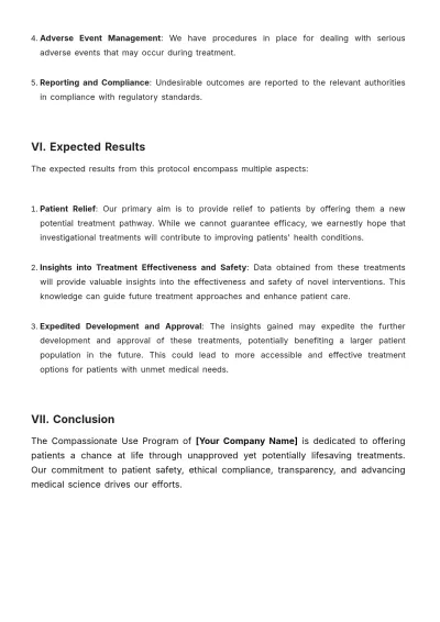 Free Compassionate Use Protocol Template to Edit Online