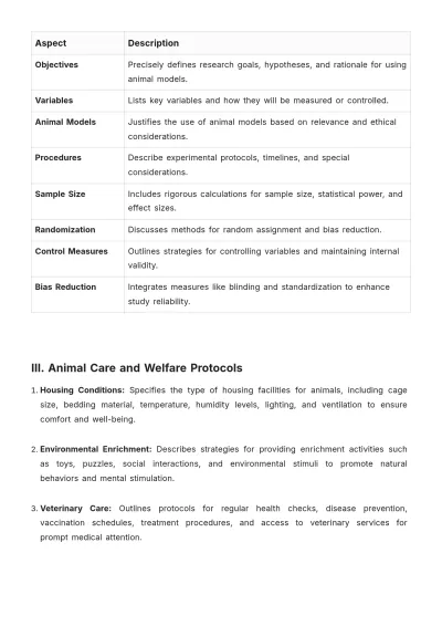 Free Animal Study Protocol Template to Edit Online
