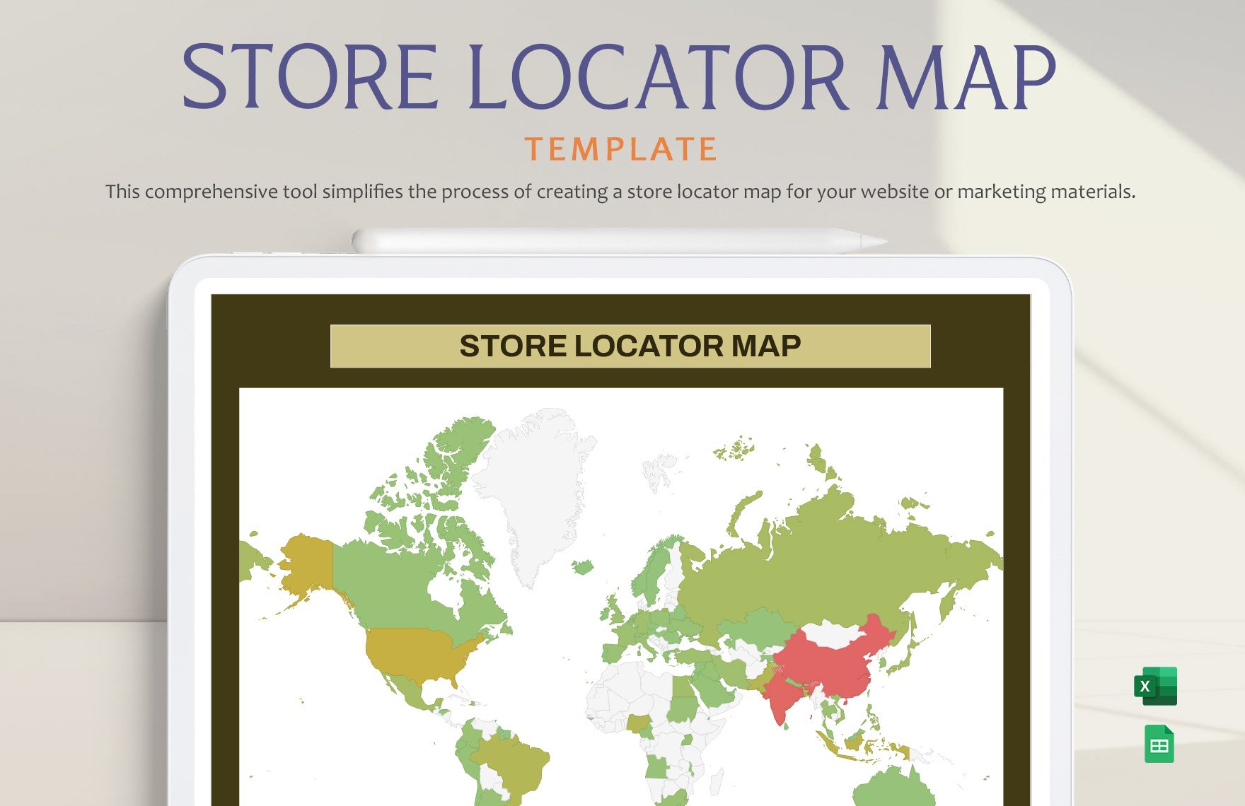 Store Locator Map Template in Excel, Google Sheets