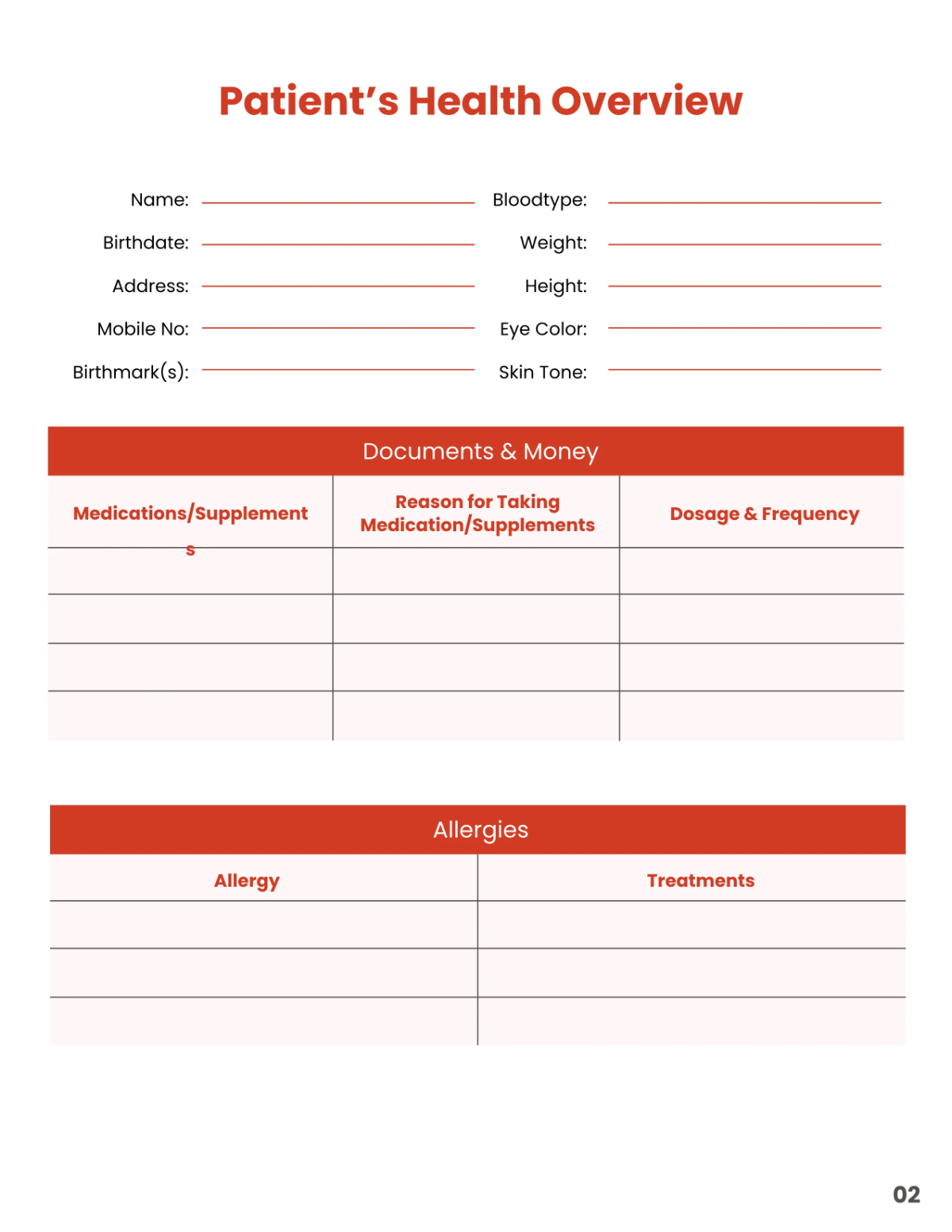 Free Emergency Planner Template to Edit Online