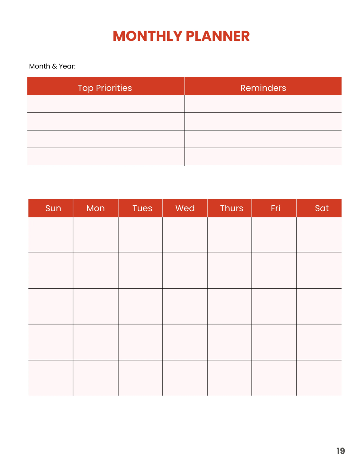 Free Emergency Planner Template to Edit Online