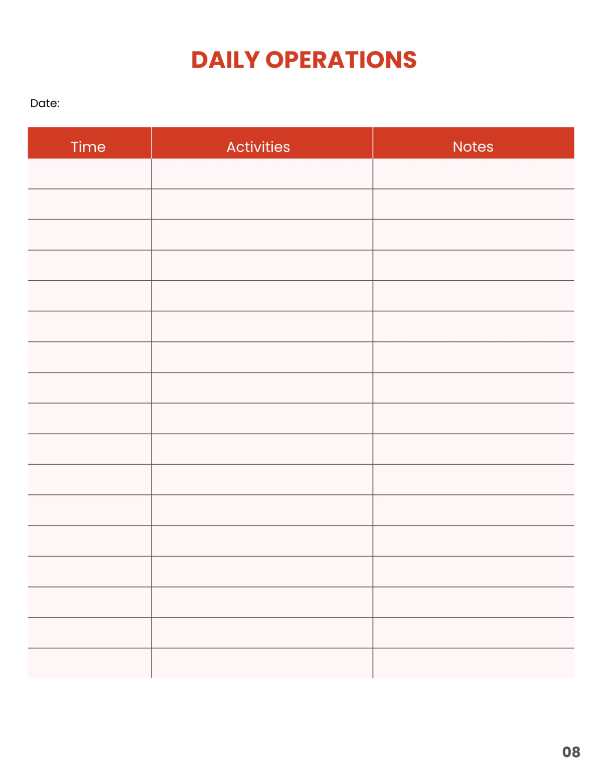 Free Emergency Planner Template to Edit Online
