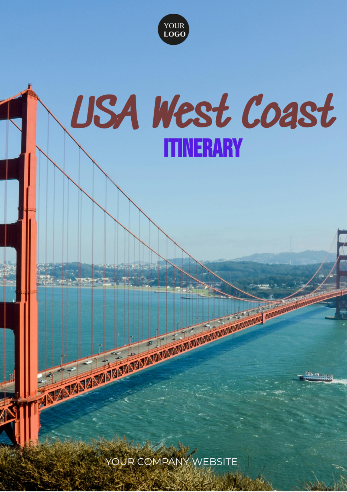 Free USA West Coast Itinerary Template