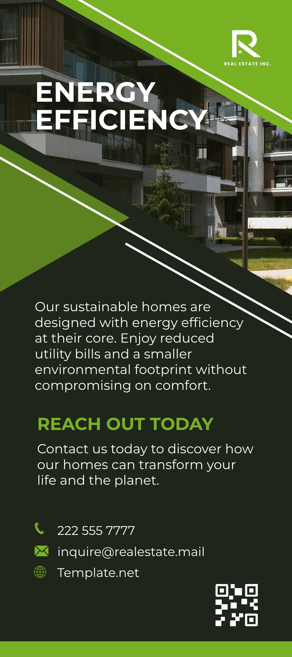 Free Eco-Friendly and Sustainable Homes Rack Card Template to Edit Online