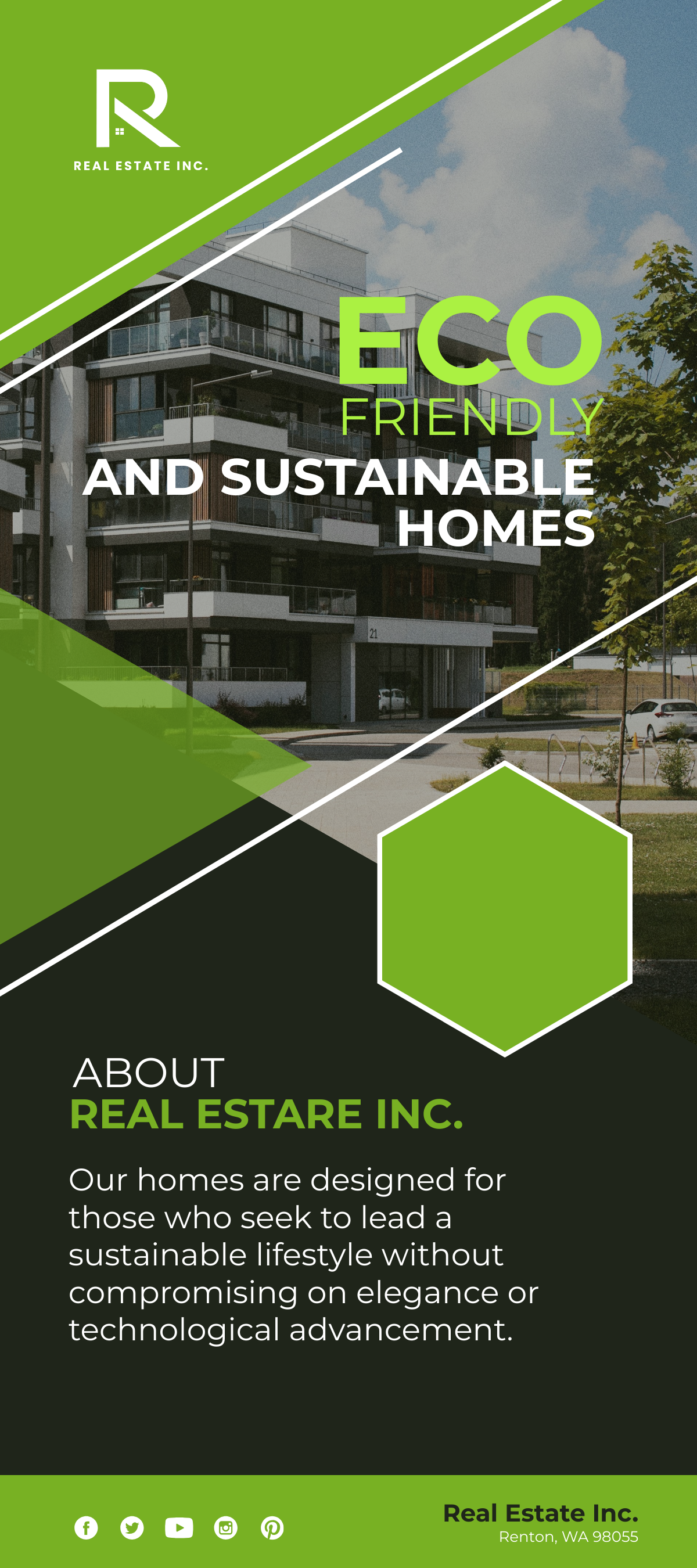 Eco-Friendly and Sustainable Homes Rack Card Template
