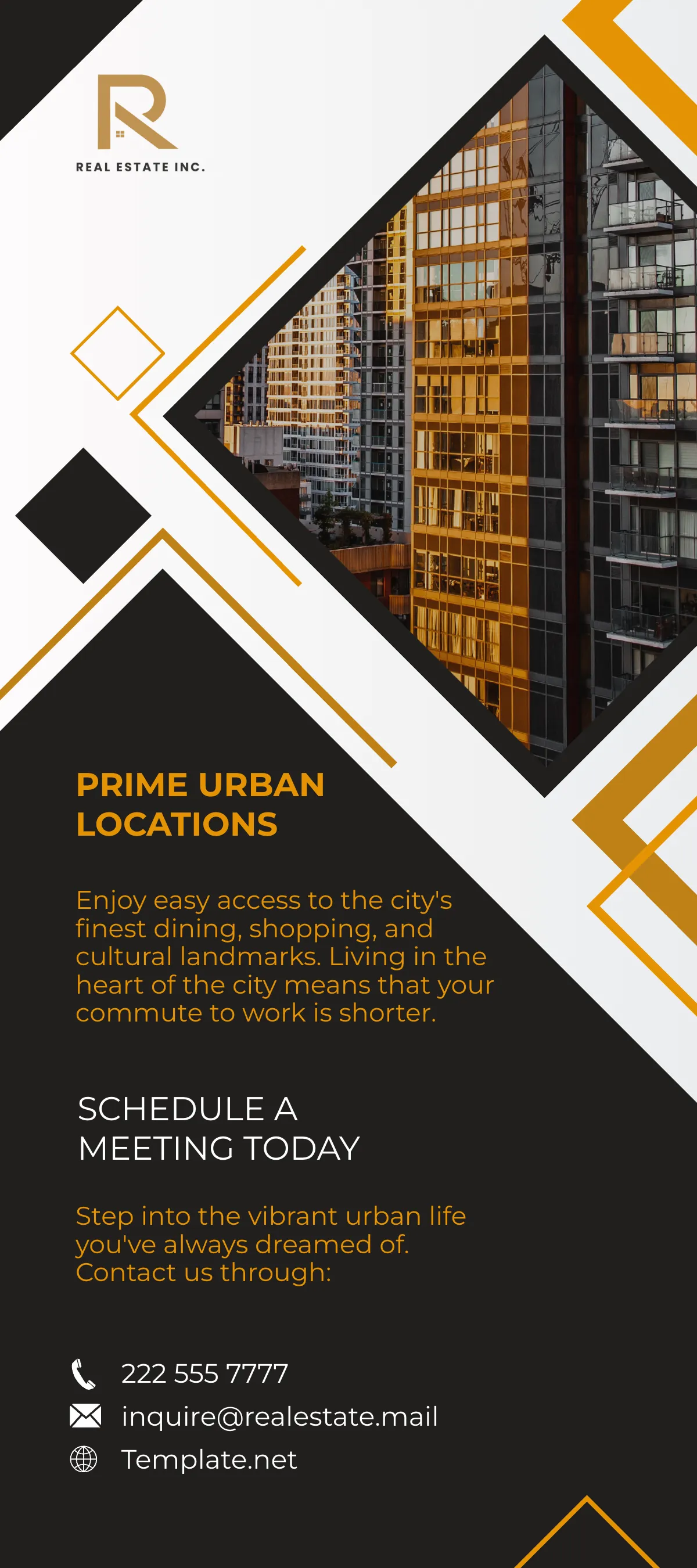 Free Urban Living and Condo Lifestyle Rack Card Template to Edit Online