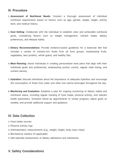 Free Nutrition Protocol Template to Edit Online