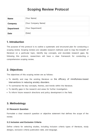 Free Scoping Review Protocol Template to Edit Online