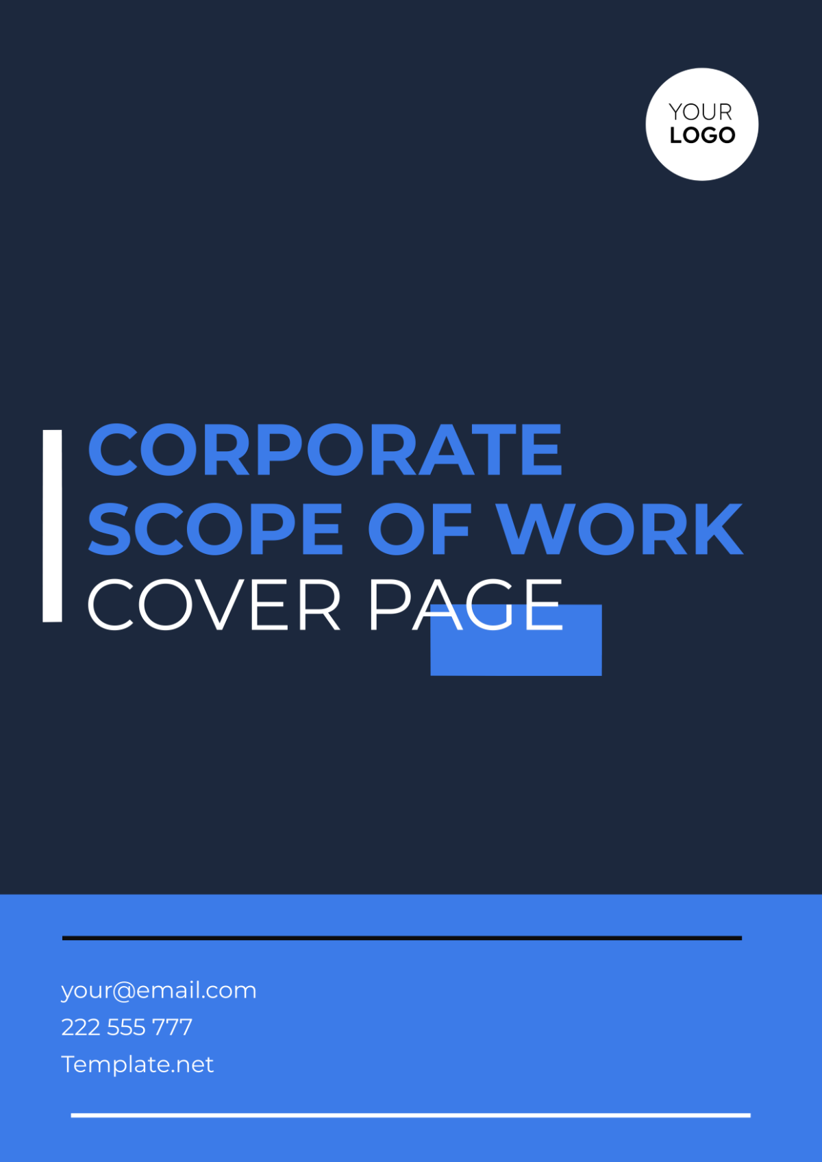 Corporate Scope of Work Cover Page Template