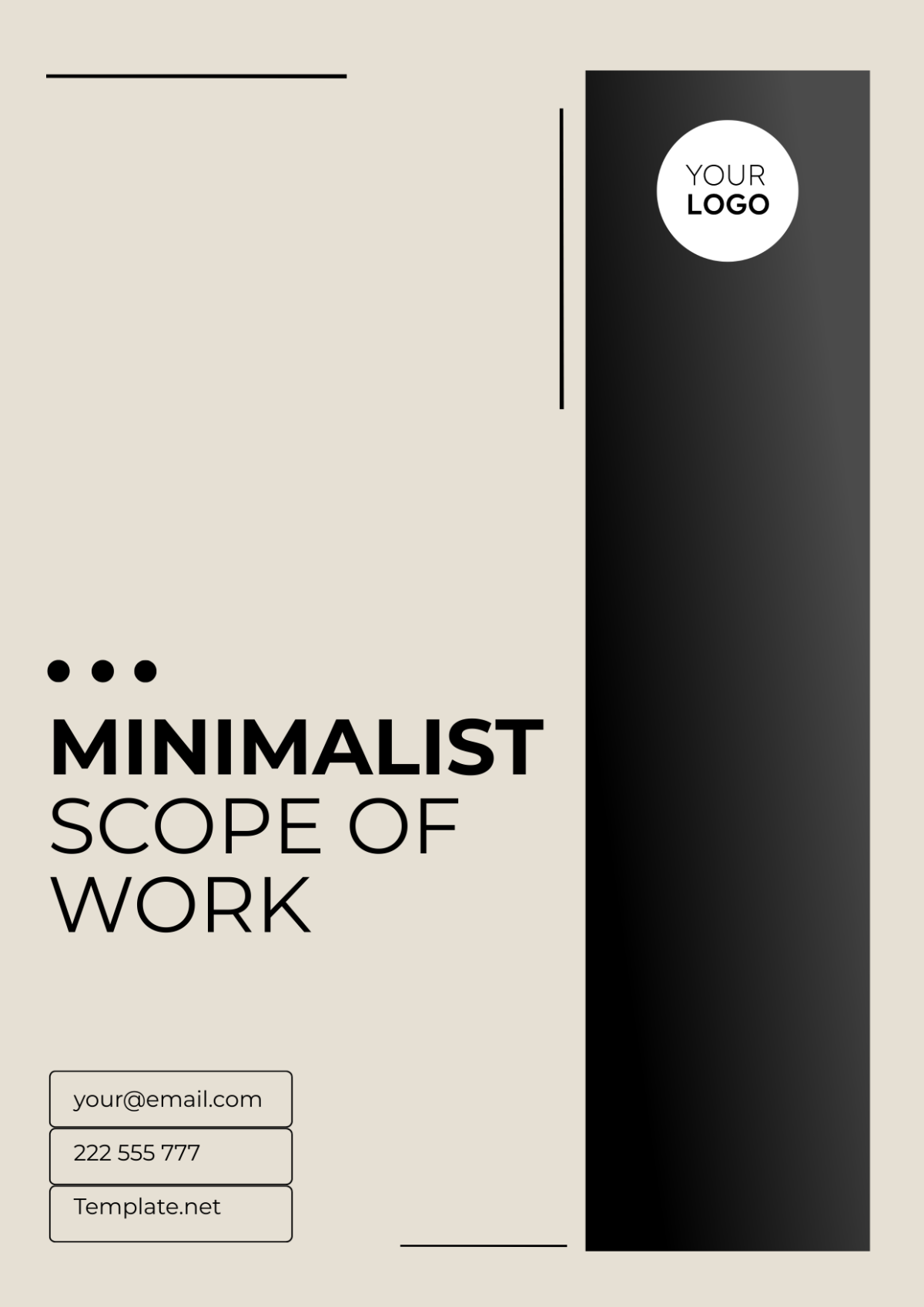 Minimalist Scope of Work Cover Page Template