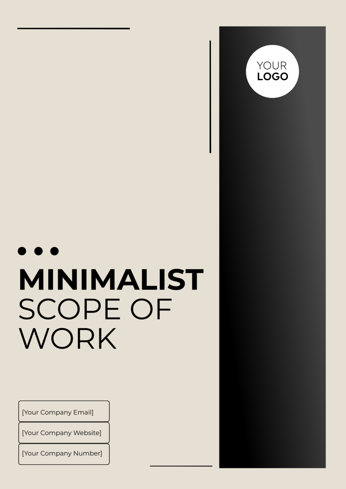 Minimalist Scope of Work Cover Page