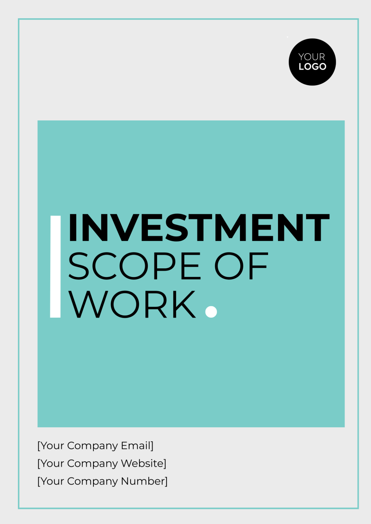 Investment Scope of Work Cover Page
