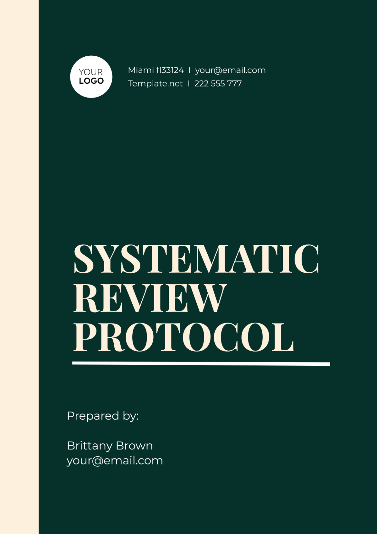 Systematic Review Protocol Template