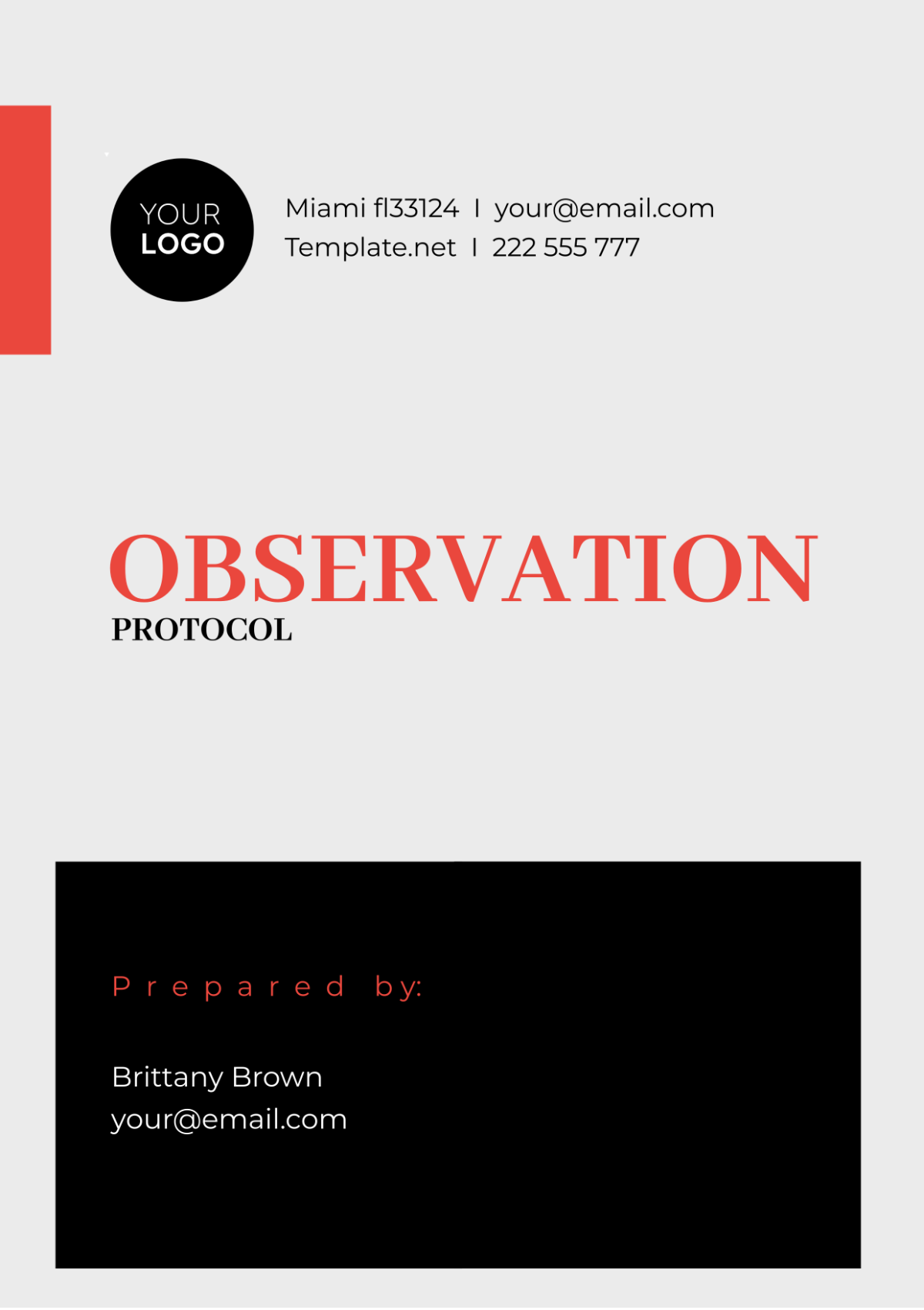 Observation Protocol Template