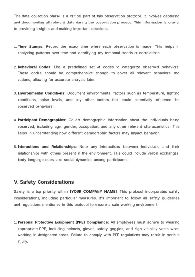 Free Observation Protocol Template to Edit Online