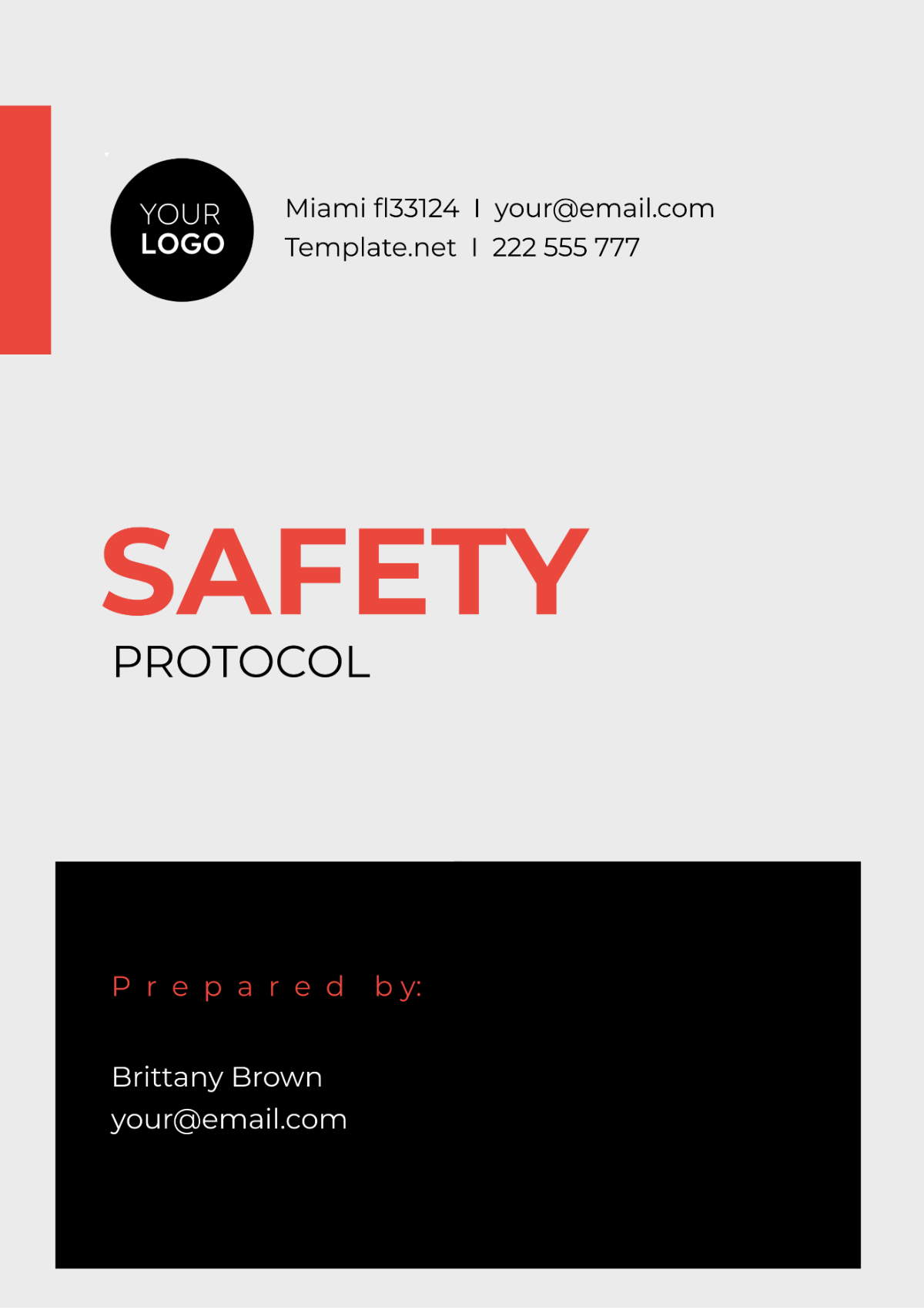 Safety Protocol Template