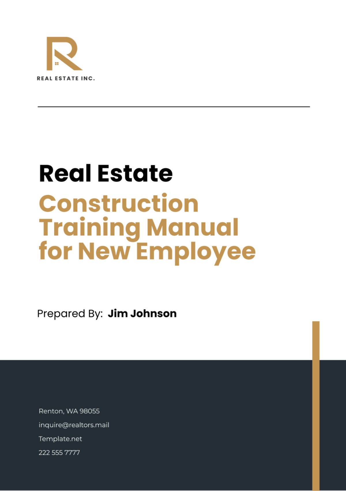 Real Estate Construction Training Manual for New Employees Template - Edit Online & Download