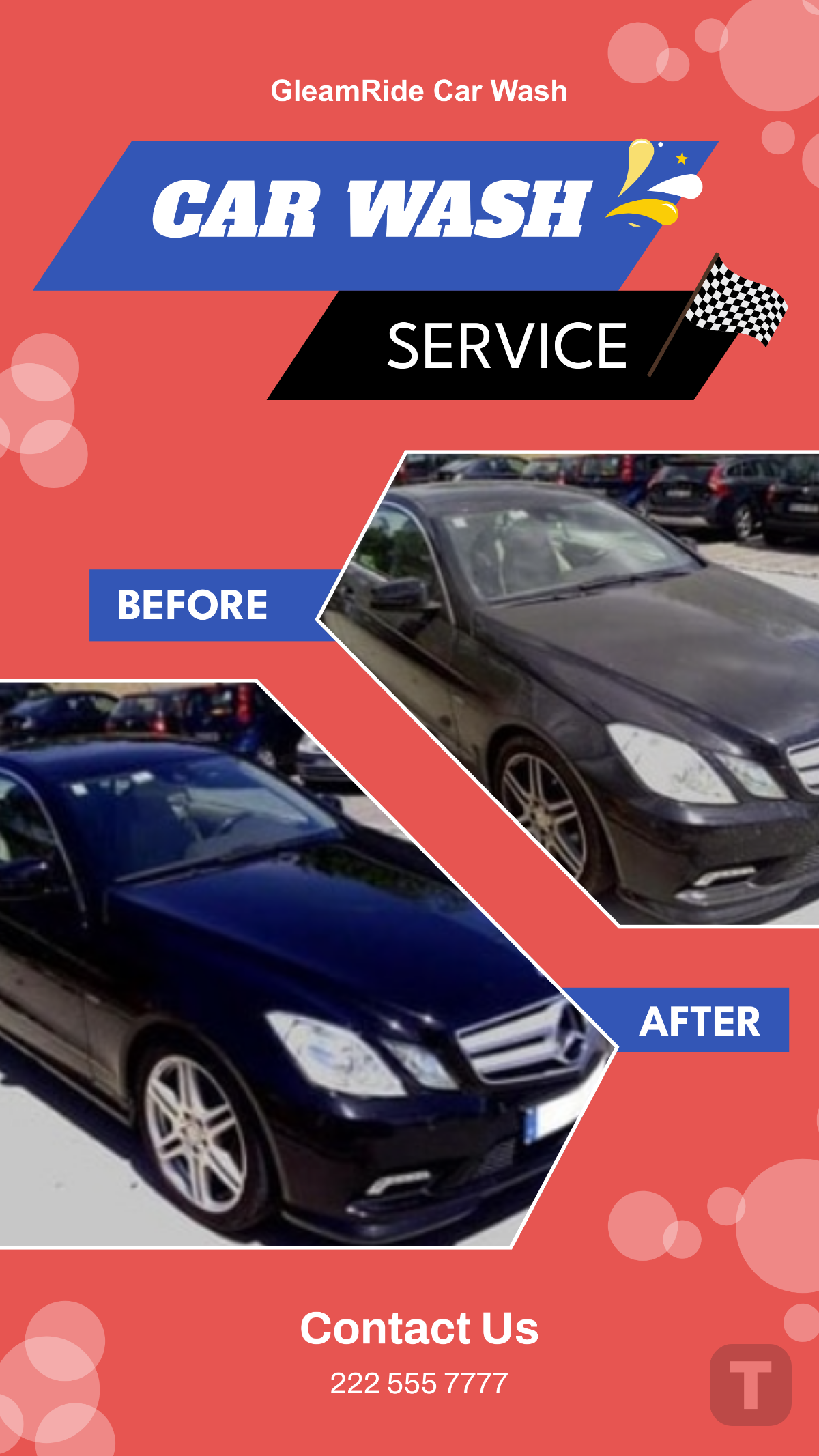 Before and After Car Wash Instagram Post - Edit Online & Download