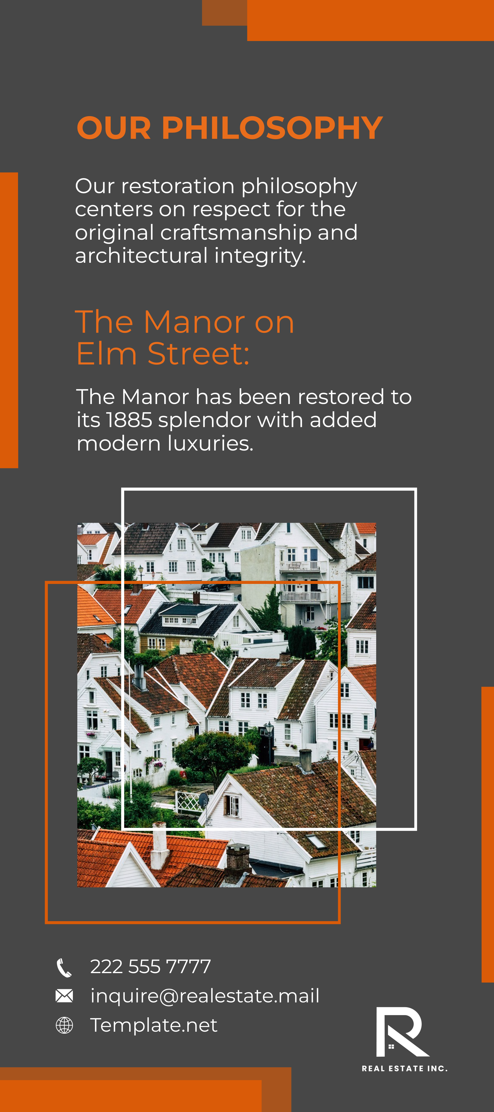 Free Historic Properties and Restorations Rack Card Template to Edit Online