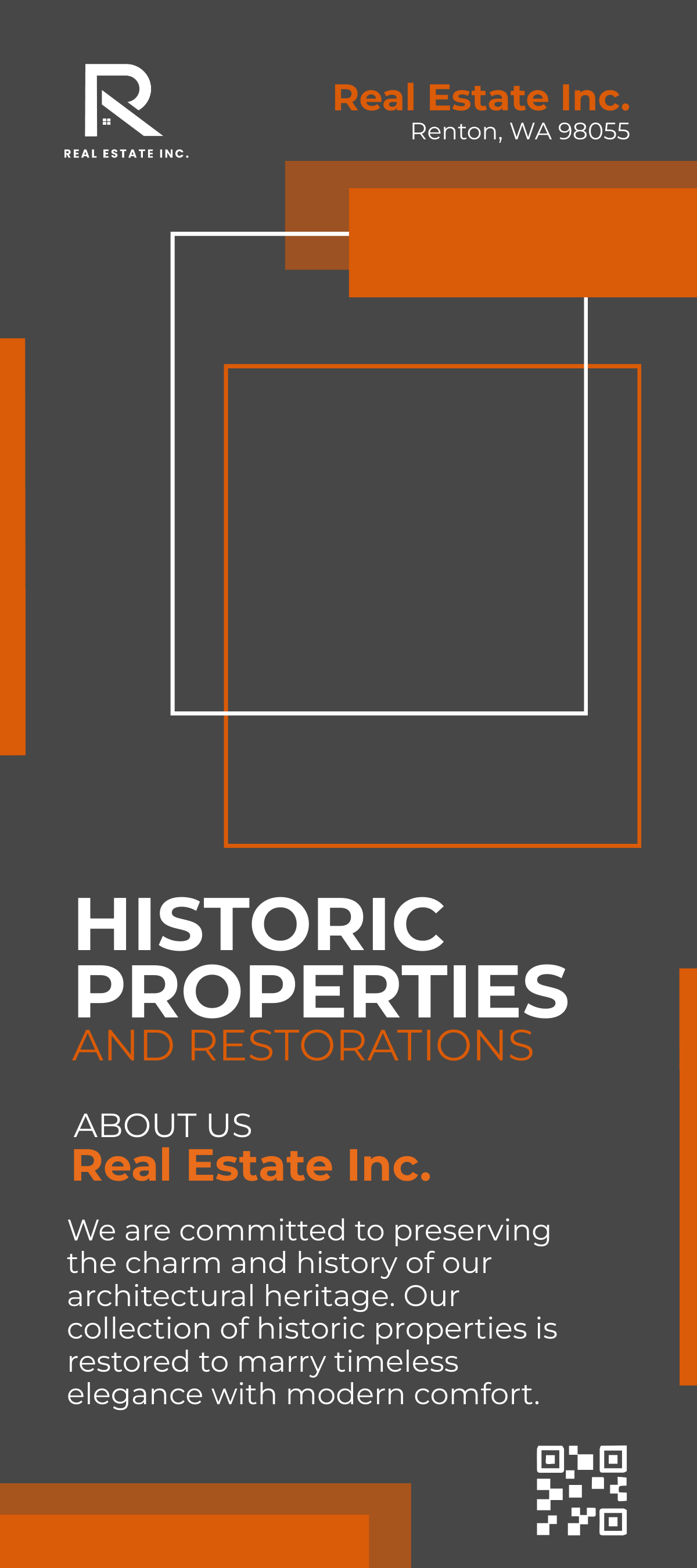 Historic Properties and Restorations Rack Card Template