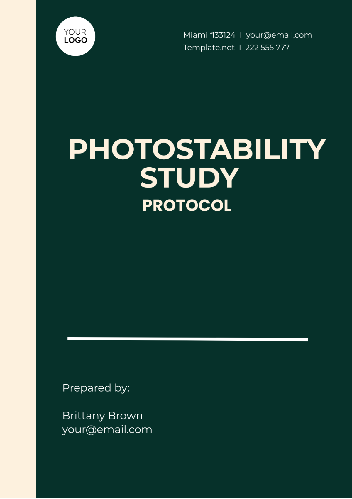Photostability Study Protocol Template