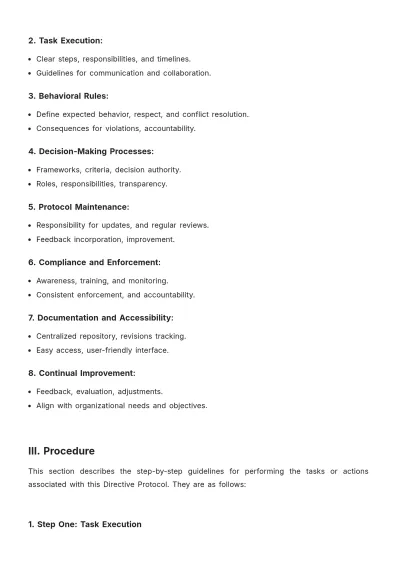 Free Directive Protocol Template to Edit Online