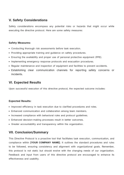 Free Directive Protocol Template to Edit Online