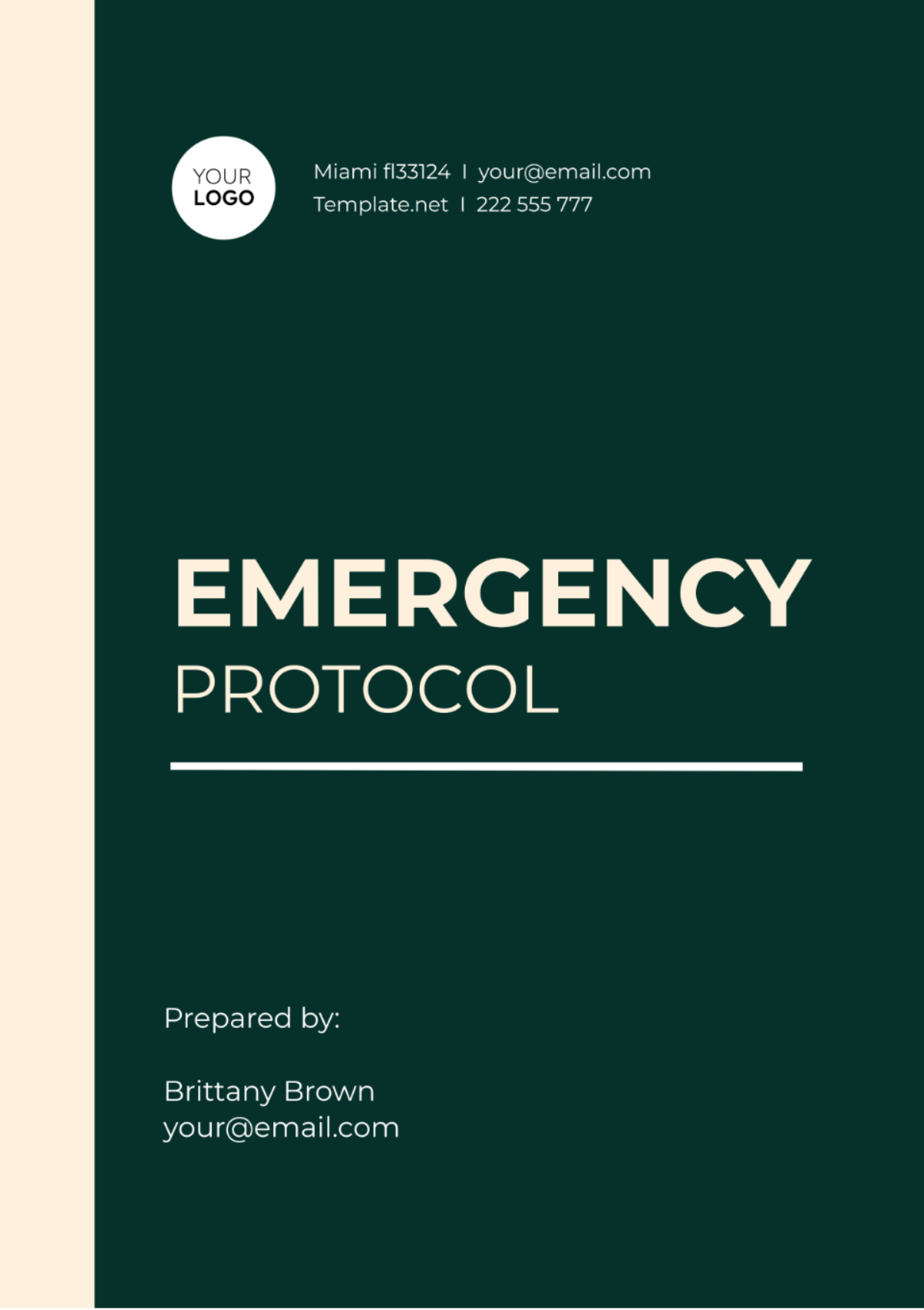 Emergency Protocol Template