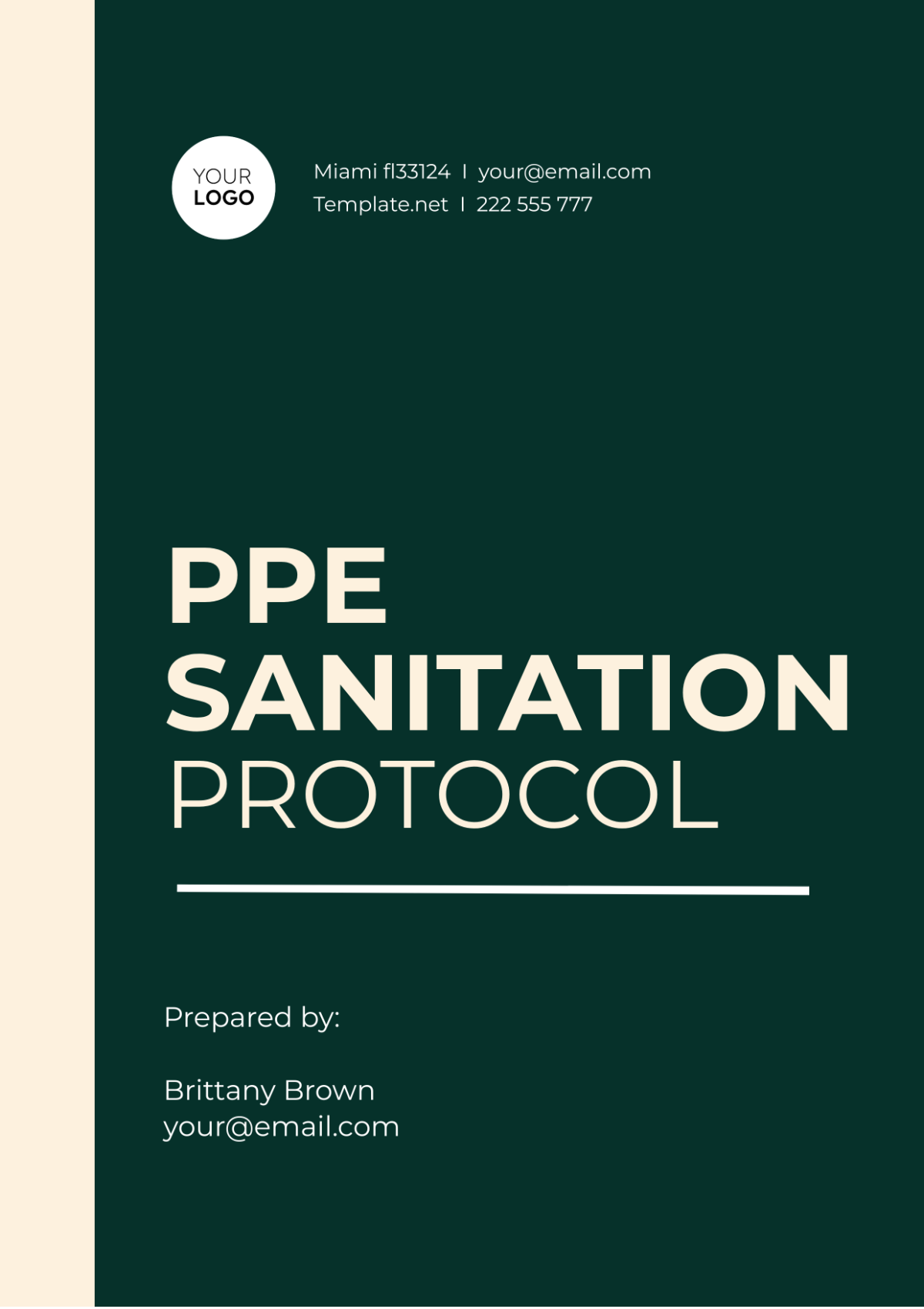 PPE Sanitation Protocol Template