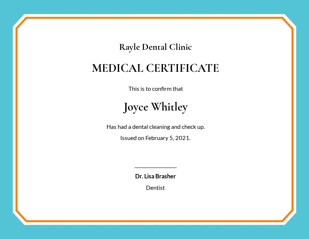 Sample Medical Certificate from Doctor Template Download in Word