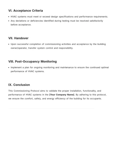 Free Commissioning Protocol Template to Edit Online