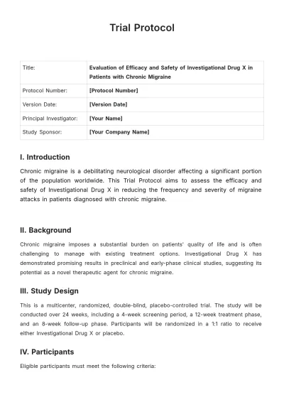 Free Trial Protocol Template to Edit Online