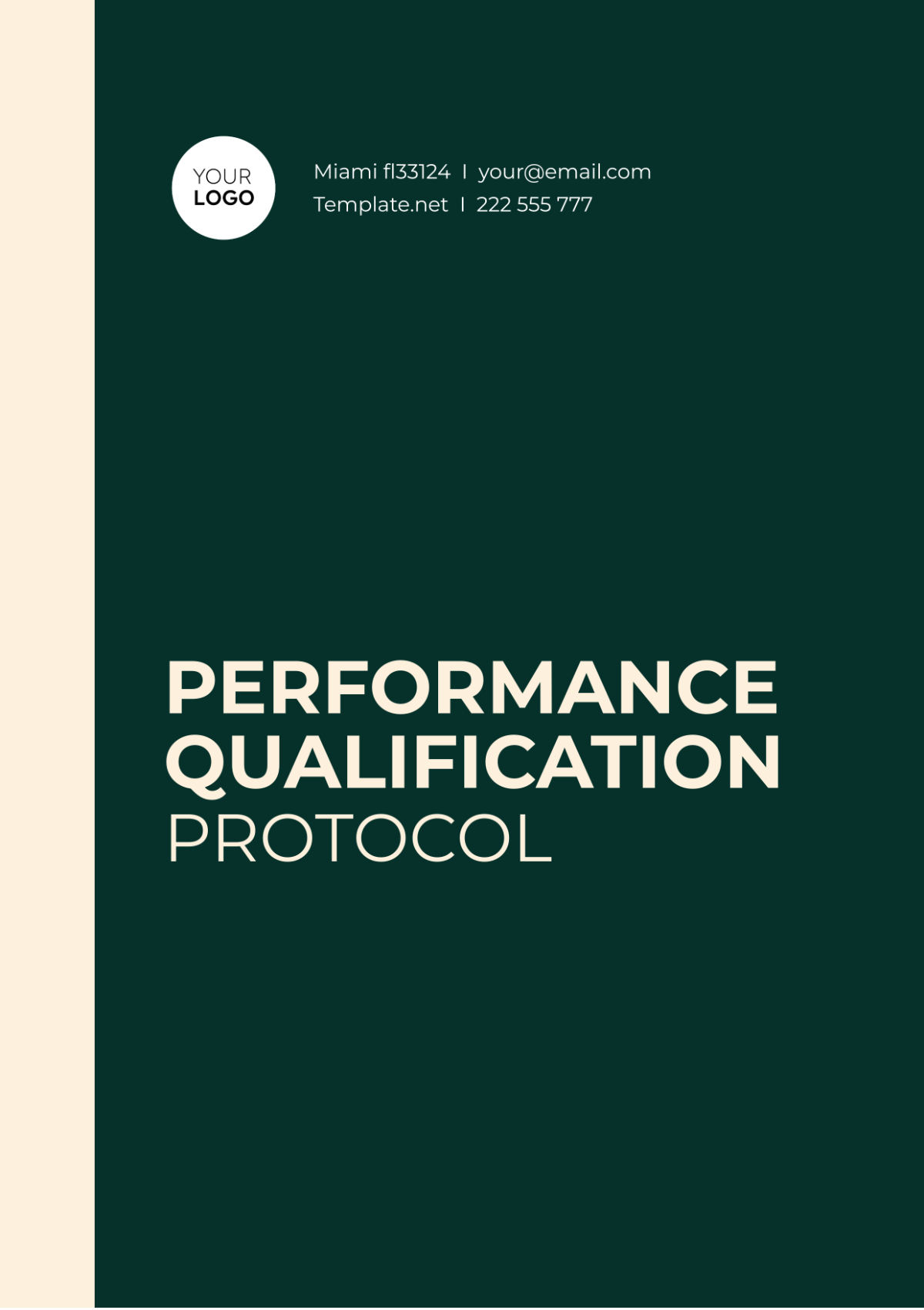Performance Qualification Protocol Template