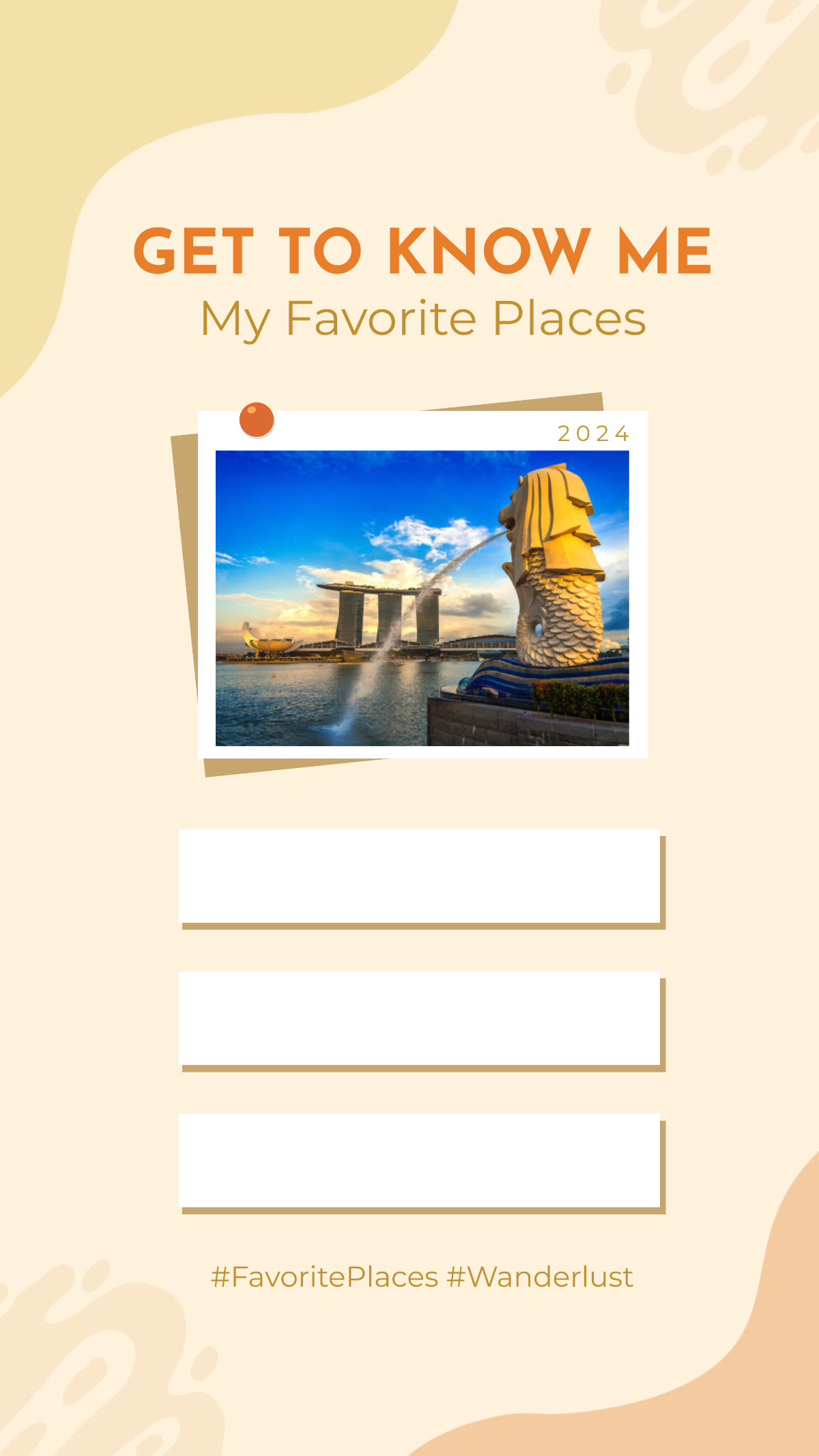 Free Get to Know Me Favorite Places Instagram Story Template