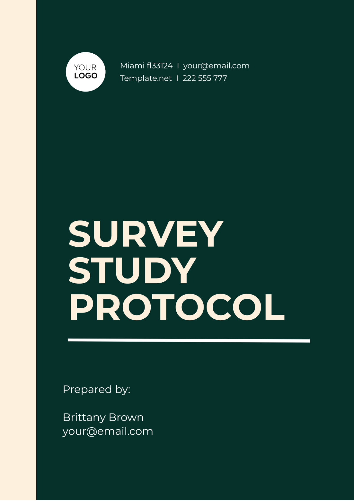 Survey Study Protocol Template