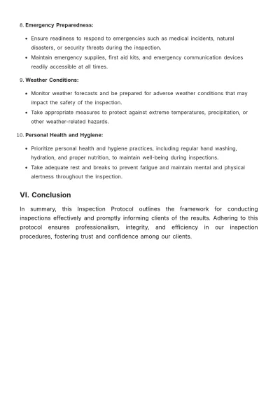 Free Inspection Protocol Template to Edit Online