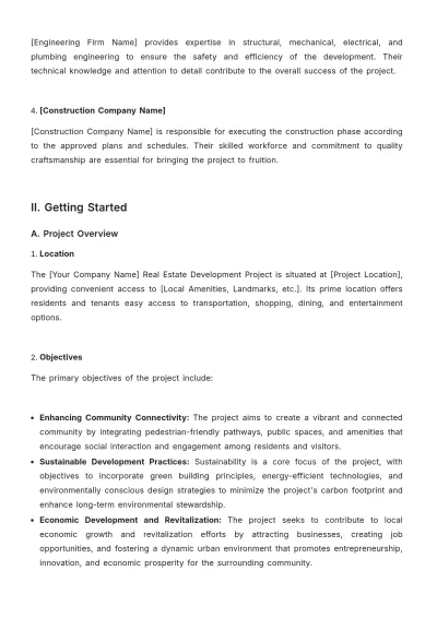 Free Real Estate Development Project User Guide Template to Edit Online