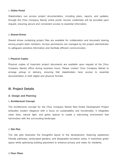 Free Real Estate Development Project User Guide Template to Edit Online