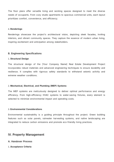 Free Real Estate Development Project User Guide Template to Edit Online