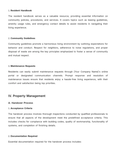 Free Real Estate Development Project User Guide Template to Edit Online
