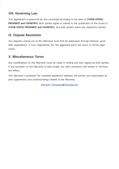Free Transfer Warranty Template to Edit Online