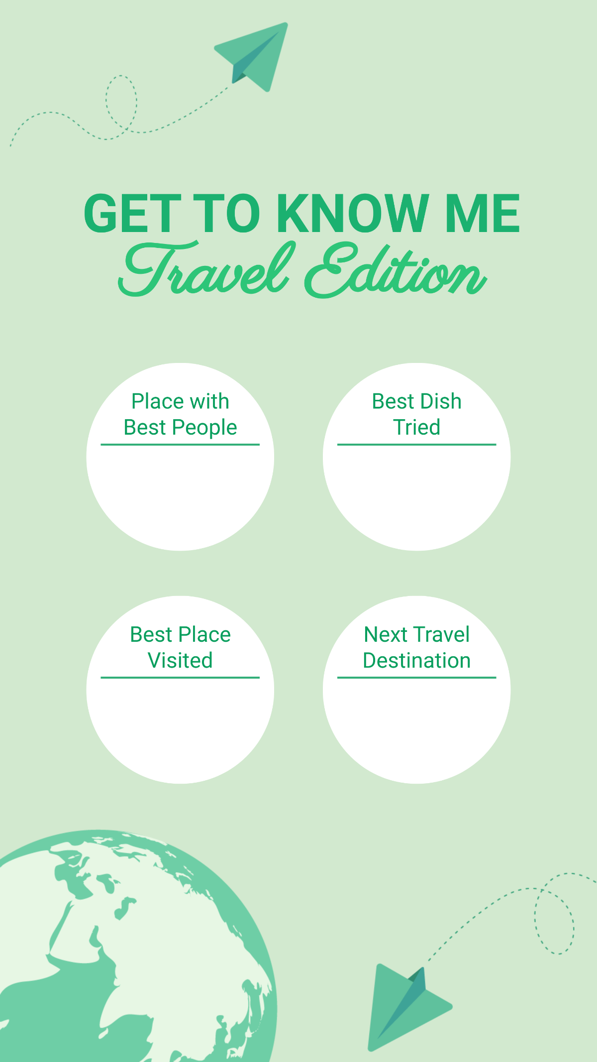 Free Get to Know Me Travel Instagram Story Template